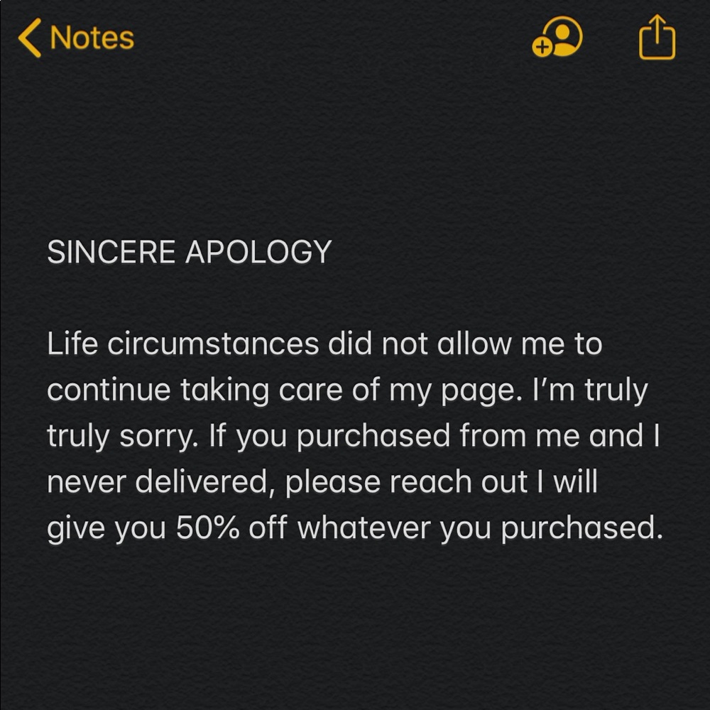 My sincere apology 😔